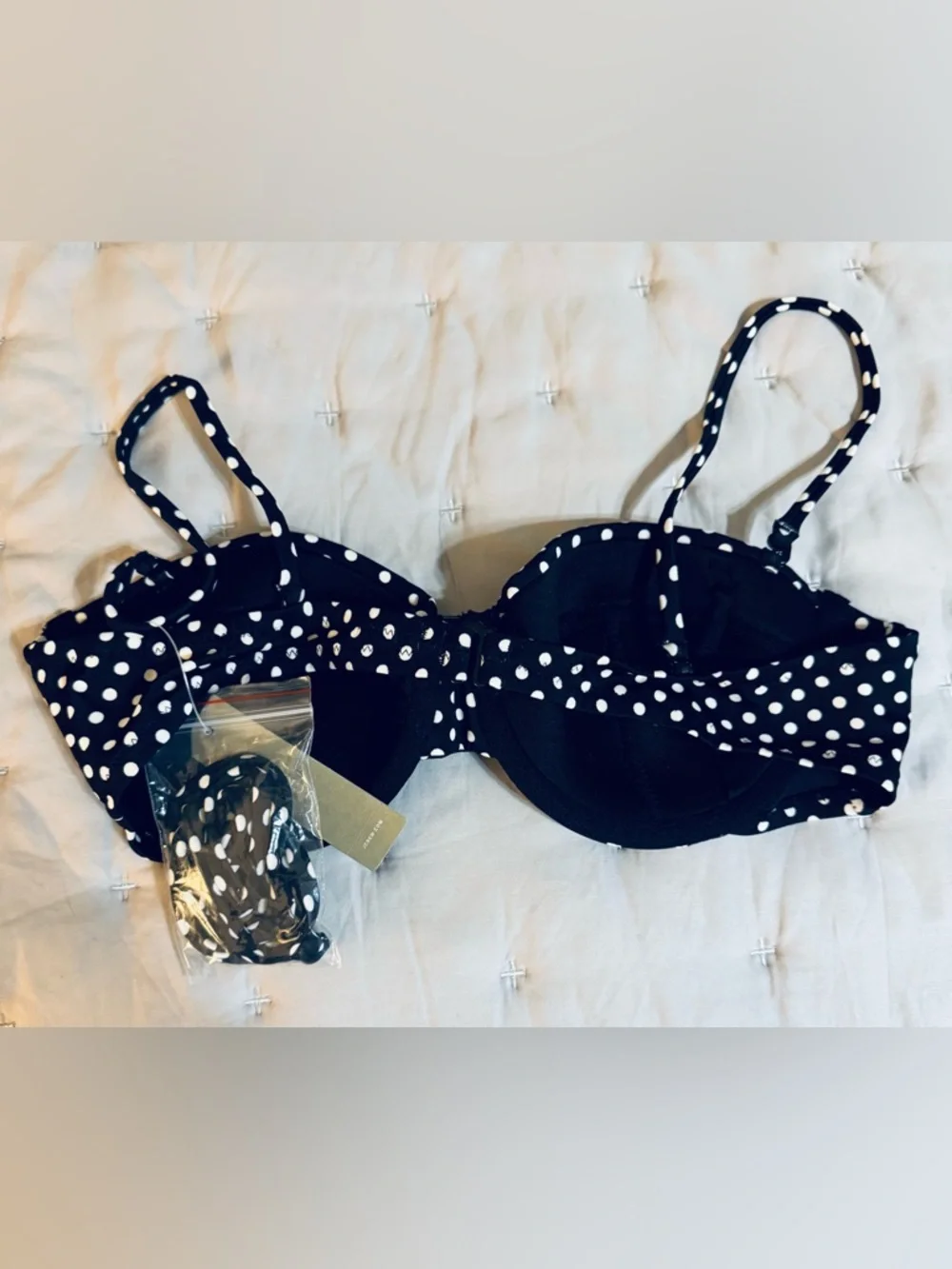 NWT J.Crew Polka Dot Bikini Top (34C)